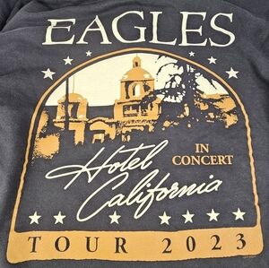 Eagles 2023 Hotel California Hoodie Sweatshirt Black Adult Size L Tour Graphic